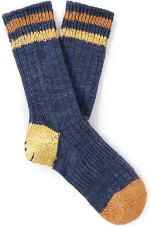 KAPITAL Intarsia Cotton and Hemp-Blend Socks
