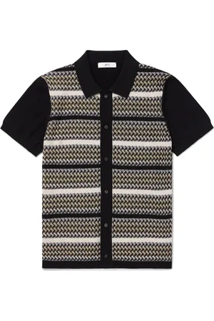 Mr P. Striped Jacquard-Knit Organic Cotton Shirt