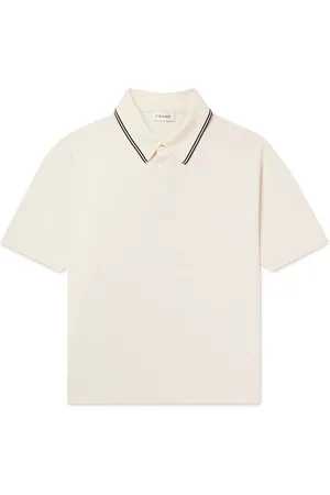 Frame Striped Cotton-Piqué Polo Shirt