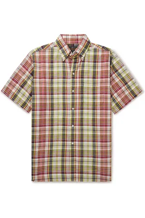 Beams Button-Down Collar Checked Cotton-Madras Shirt