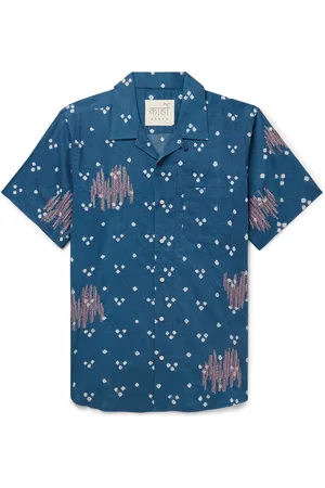 Kardo Lamar Convertible-Collar Embroidered Printed Cotton-Voile Shirt