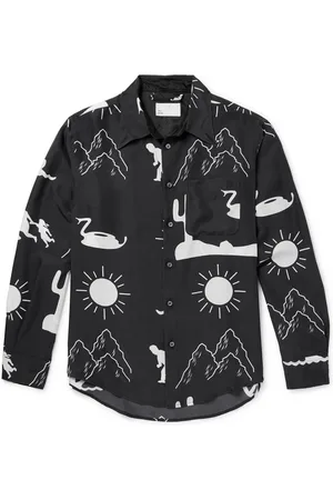 4SDESIGNS Printed Silk Crepe de Chine Shirt