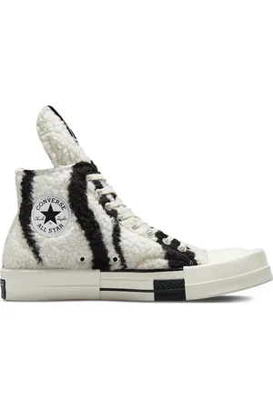 Rick Owens Converse TURBODRK Chuck 70 Zebra-Print Faux Shearling High-Top Sneakers