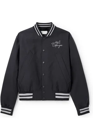 4SDESIGNS Logo-Embroidered Striped Cotton-Blend Canvas Bomber Jacket