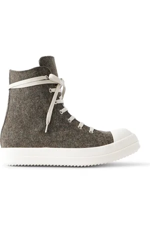 Rick Owens Rugged Wool High-Top Sneakers