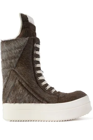 Rick Owens Mega Geobasket Calf Hair High-Top Sneakers