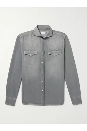 Buy Gray Men's Denim Shirts Online 