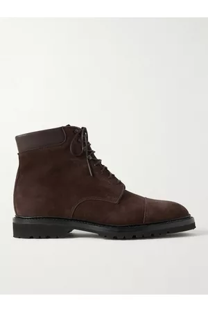 GEORGE CLEVERLEY Taron Leather-Trimmed Suede Boots