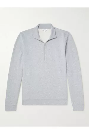 Sunspel Men Sweatshirts - Cotton-Jersey Half-Zip Sweatshirt