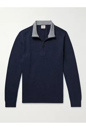 Faherty Men Jumpers - Jackson Hole Cotton-Blend Half-Zip Sweater