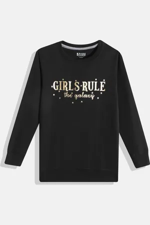 HERE&NOW Girls Typography Printed Sweatshirt