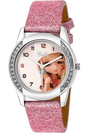Kool Unisex Kids Multicoloured Embellished Dial & Pink Leather Straps Analogue Watch KK 107