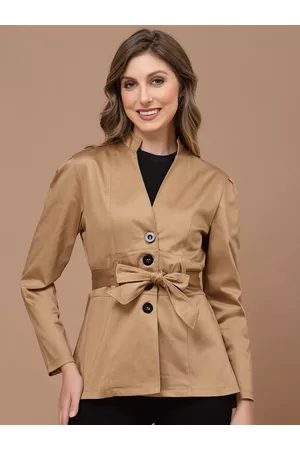 KASSUALLY Women Front Open Twill Blazer