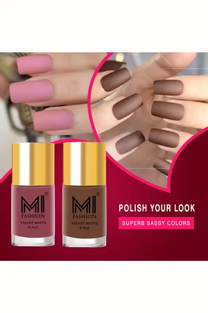 MI FASHION Set of 2 Velvet Matte Long Lasting Nail Polish 9.9 ml Each - Shades 33 & 34