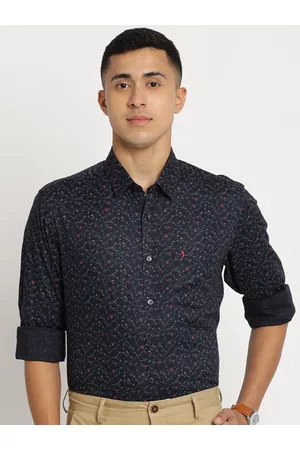 Indian Terrain Men Chiseled Slim Fit Floral Printed Pure Cotton Formal Shirt