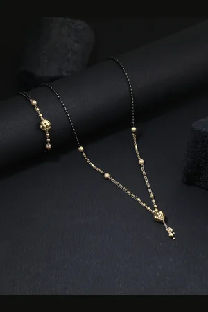 Adwitiya Collection Gold-Plated Beaded Mangalsutra With Bracelet