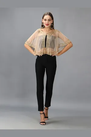 DEBONATELLA Women Party Embellished Crop Shrug