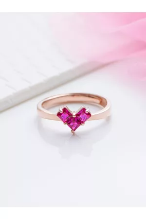 Zavya Women Stone Studded Sterling Silver Adjustable Finger Ring