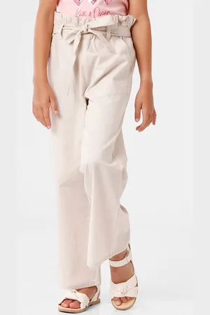 KATE & OSCAR Girls Tie-Up Relaxed Fit Cotton Trousers