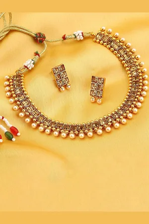 The Pari Gold-Plated AD Studded & Beaded Jewellery Set