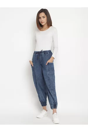 Belliskey Women Blue Jogger Mid-Rise Clean Look Jeans