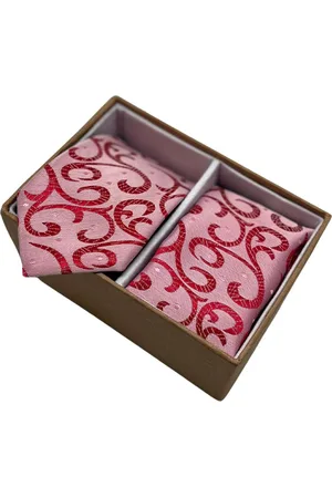 The Tie Hub Men Printed Necktie with Pocket Square Combo