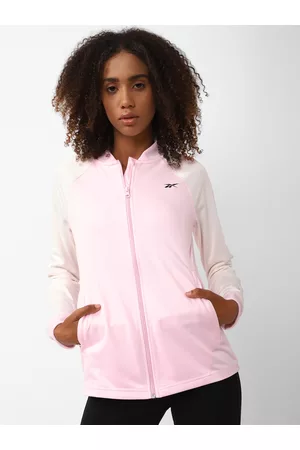 Reebok Women Training Rag Typography Sporty Jacket