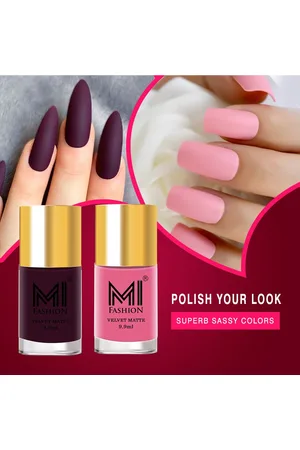 MI FASHION Set of 2 Velvet Matte Long Lasting Nail Polish 9.9 ml Each - Shades 07 & 37