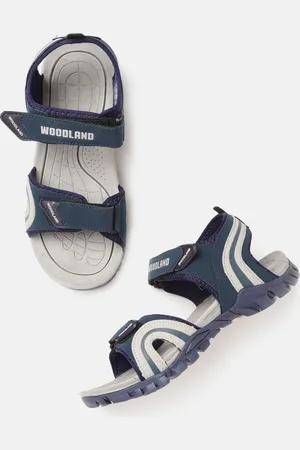 Woodland Men Navy Blue & White Brand Logo Print Light Weight Sports Sandals