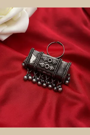Cardinal Oxidised Adjustable Finger Ring