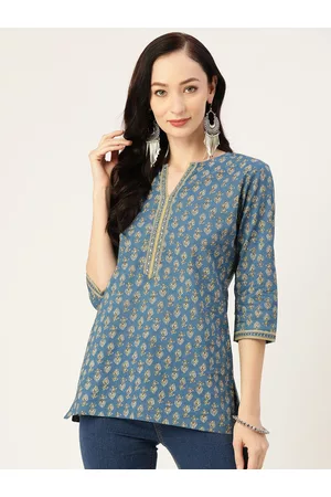 Jaipur Ethnic Motifs Print Pure Cotton Regular Ethnic Top