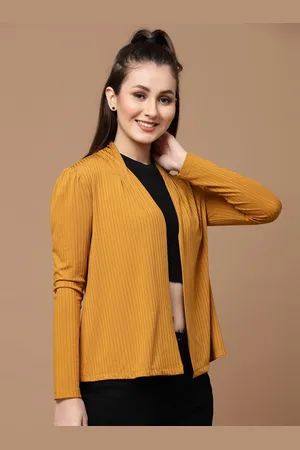 KASSUALLY Women Striped Front Open Shrug