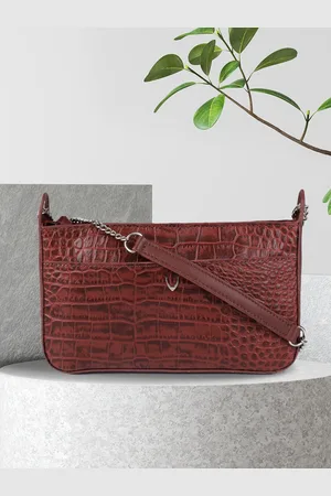 Hidesign Women Red Textured Leather Structured Sling Bag