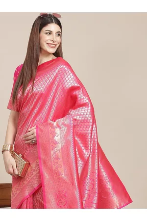 Varanga Pink & Golden Woven Design Banarasi Saree