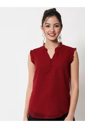 CHARMGAL Mandarin Collar Sleeveless Regular Top