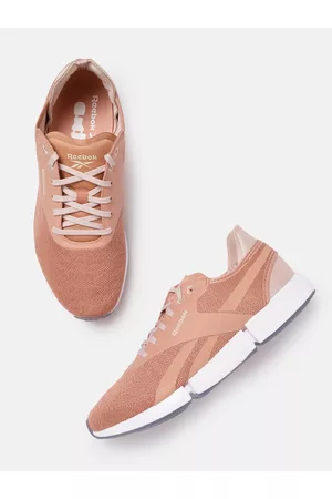 Reebok Women Peach-Coloured Woven Design DailyFit 2.0 Walking Shoes