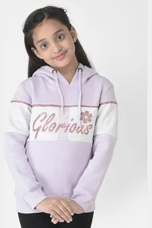 Crimsoune Club Girls Striped Hooded Sweatshirt