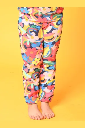 Anthrilo Girls Printed Fleece Joggers