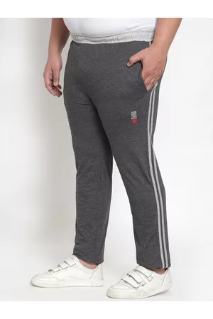Pluss Men Grey Solid Straight-Fit Track Pants