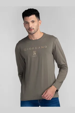 Giordano Brand Logo Printed Bio Finish Slim Fit Cotton T-shirt
