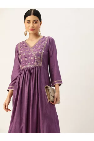 SWAGG INDIA Women Zari Detail Embroidered Anarkali Kurta