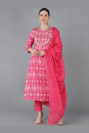 Ahika Women Ethnic Motifs Yoke Design Pure Cotton Kurta with Trousers & Dupatta
