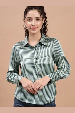 BEATNIK Women Printed Satin Casual Shirt