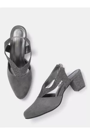 Marc Loire Women Charcoal Grey Shimmer Pumps