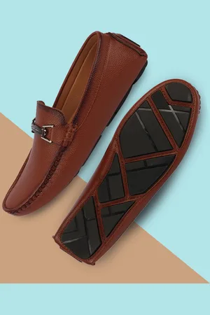 FAUSTO Men Textured Light Weight PU Slip On Loafers