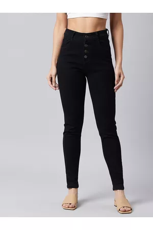 DOLCE CRUDO Women Skinny Fit High Rise Clean Look Regular Stretchable Denim Jeans