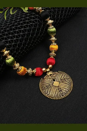 Akshara Clothing German Silver Gold-Plated Handcrafted Necklace