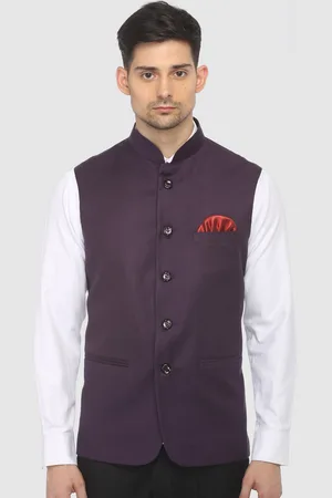FAVOROSKI Woven Slim-Fit Nehru Jacket
