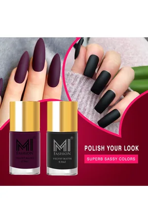 MI FASHION Set of 2 Velvet Matte Long Lasting Nail Polish 9.9 ml Each - Shades 05 & 29