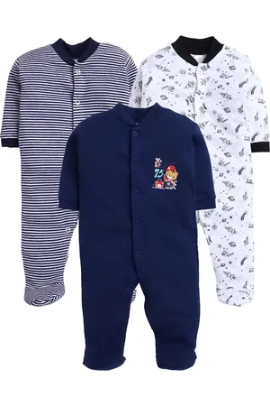 EIO Kids Pack of 3 Cotton Sleepsuits